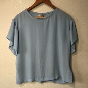 Baby Blue Flowy Loft Blouse